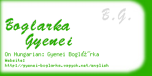 boglarka gyenei business card